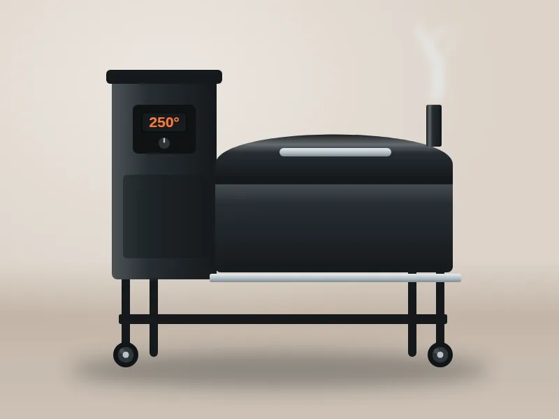 Gravity-fed charcoal smoker illustration for the Masterbuilt Gravity Series 800