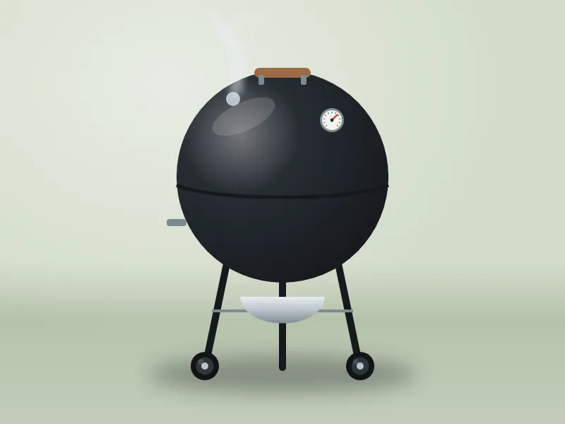 Charcoal kettle illustration
