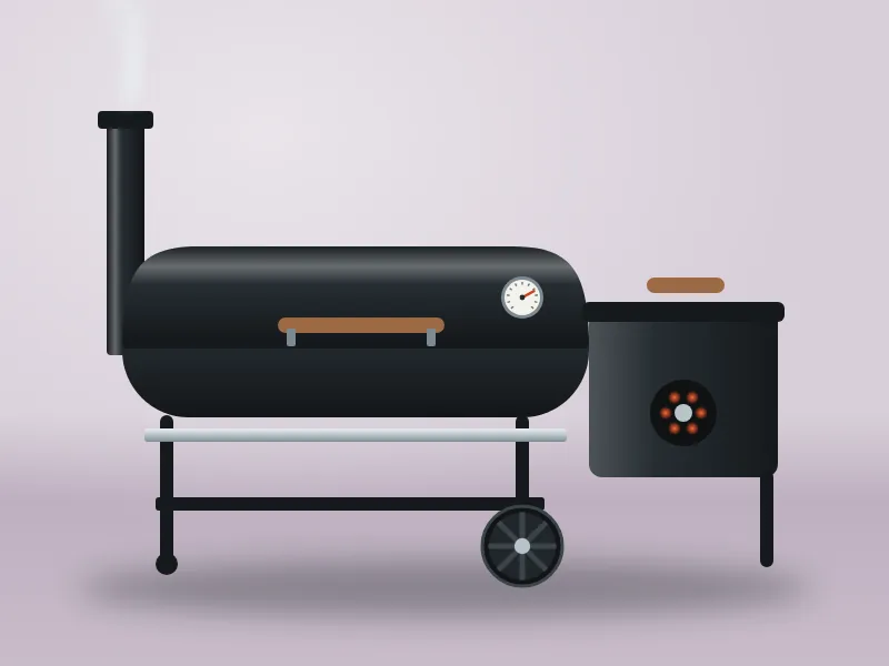 Offset smoker illustration for the Oklahoma Joe's Highland Classic
