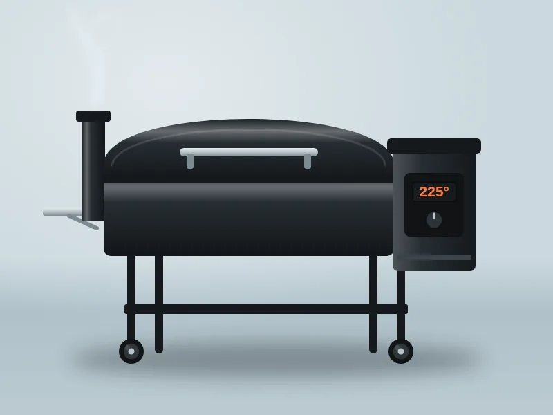Pellet grill illustration